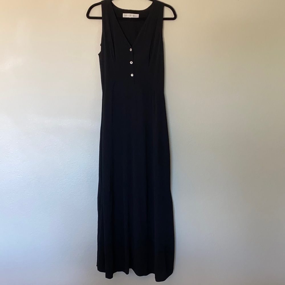 Taryn De Chellis dress women’s Medium vintage rayon black